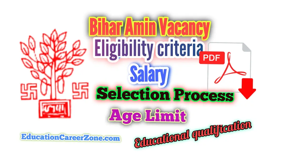 Bihar Amin Vacancy 2023 In Hindi Eligibility Criteria Age Limit