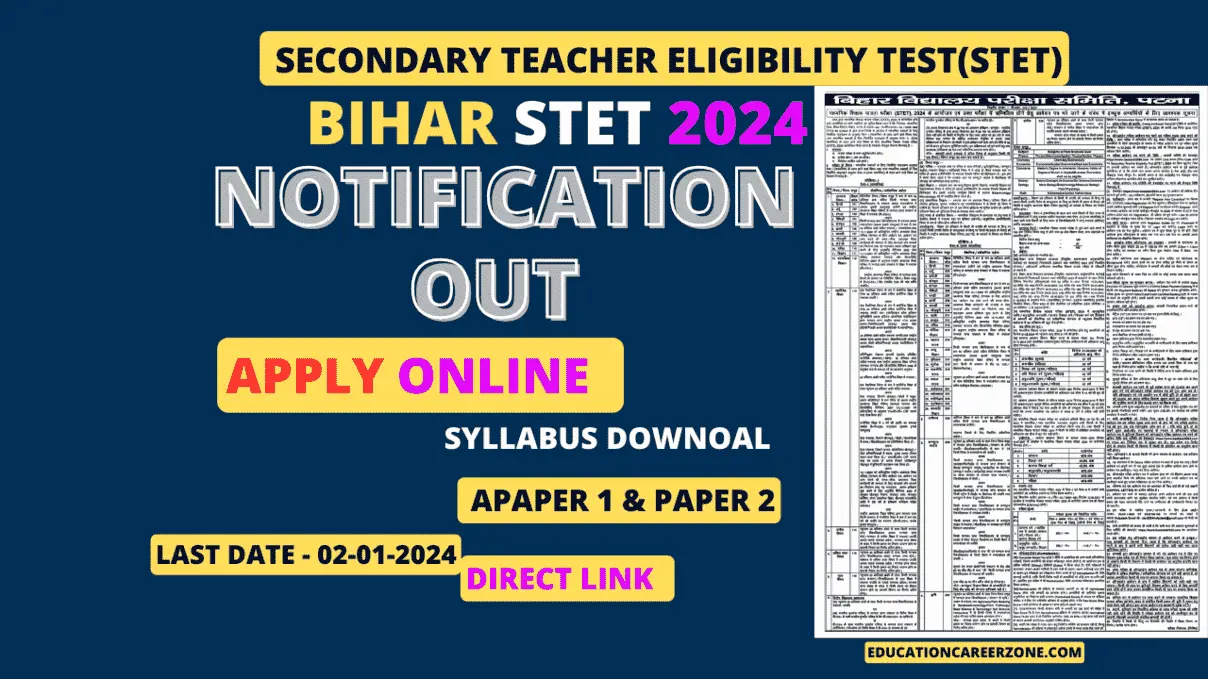 Bihar BSEB Stet 2024 Apply Online (Re-open)