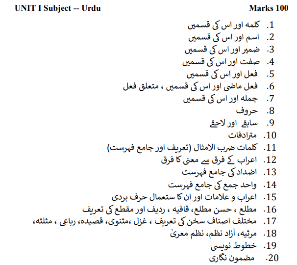 Stet urdu syllabus pdf